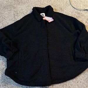 YITTY iconic black teddy shacket NWT Size 2X